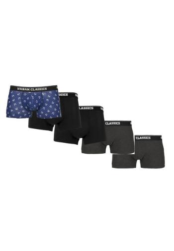 Urban Classics Boxer Shorts 5-Pack anchor aop+blk+blk+cha+cha - XXL