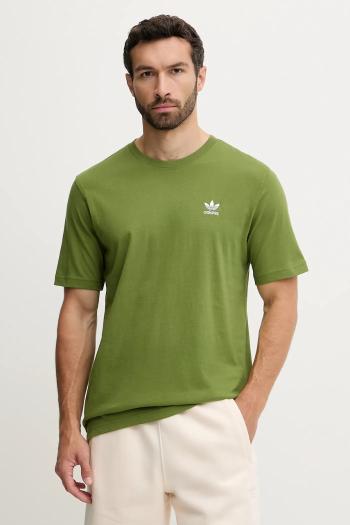 Bavlnené tričko adidas Originals Trefoil Essential pánske, zelená farba, jednofarebné, JV5938