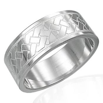 Prsteň z chirurgickej ocele - Keltský pletený vzor - Veľkosť: 67 mm