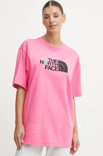 Bavlnené tričko The North Face TNF x Yinka Ilori dámske, ružová farba, NF0A89C7PIH1