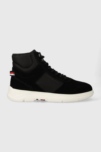 Tenisky Tommy Hilfiger CORE MIX SUEDE HYBRID čierna farba, FM0FM04596