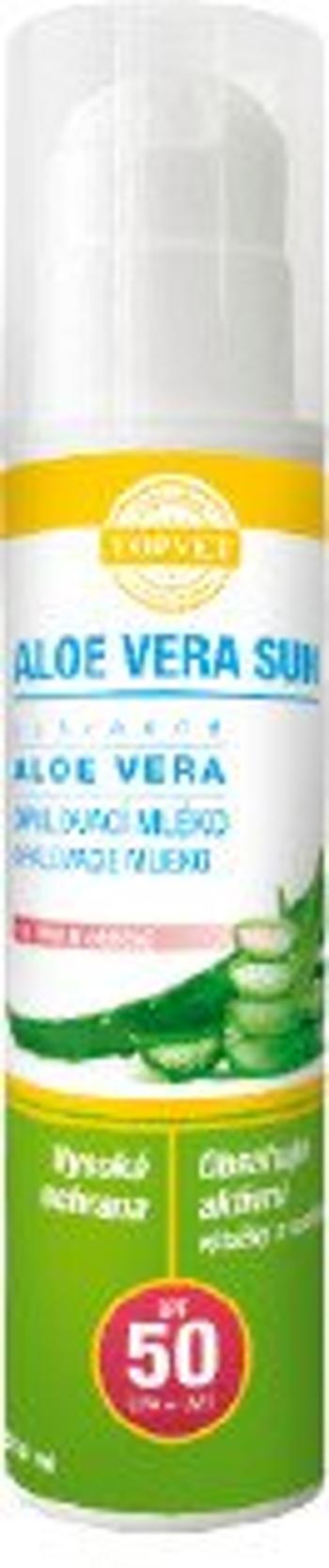 TOPVET Aloe vera opaľovacie mlieko SPF 50 200 ml