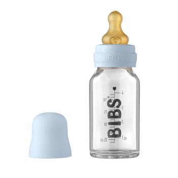 BIBS Fľaša Baby Bottle sklenená 110 ml, Baby Blue