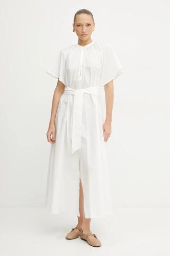 Bavlnené šaty Forte Forte biela farba, maxi, rovný strih, 13849 my dress
