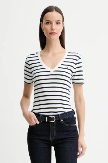 Bavlnené tričko Tommy Hilfiger dámske, tmavomodrá farba, WW0WW40584