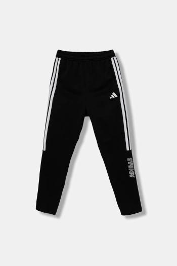 Detské tepláky adidas čierna farba, s potlačou, JM1514