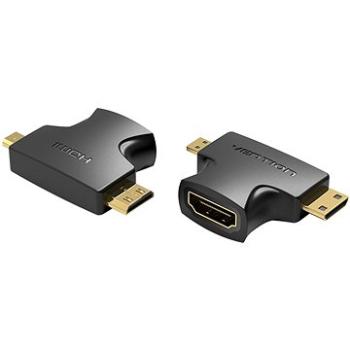 Vention 2 in 1 Mini HDMI (M) and Micro HDMI (M) to HDMI (F) Adaptér Black (AGFB0)