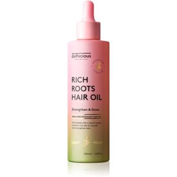 delhicious RICH ROOTS AMLA & ROSEMARY HAIR OIL hidratáló és nyugtató olaj száraz, viszkető fejbőrre 100 ml