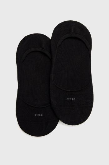 Ponožky Calvin Klein (2-pak) dámske, čierna farba, 701218767