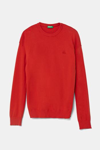 Detský bavlnený sveter United Colors of Benetton červená farba, tenký, 1098C107W