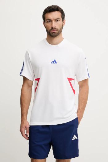 Tričko adidas Tiro pánske, biela farba, vzorované, JN2578