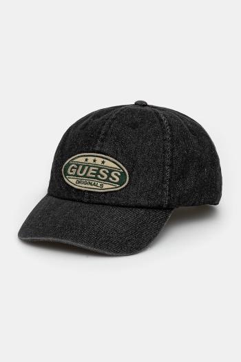 Džínsová šiltovka Guess Originals VINTAGE čierna farba, M5YZ05 WHGF0