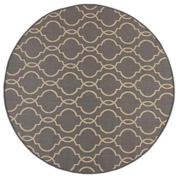 Kusový koberec Florence Alfresco Milan Anthracite/Beige kruh 160 × 160 (priemer) cm (308338-144067)