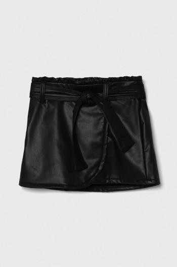 Dievčenská sukňa Abercrombie & Fitch čierna farba, mini, rovný strih