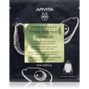 Apivita Express Beauty Moisturizing Tissue Face Mask Avocado hydratačná plátienková maska na upokojenie pleti 10 ml