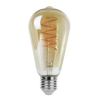 Rabalux Dekoratívna LED filament žiarovka s točeným vláknom, jantárová, E27, ST64, 4W, 300lm, 2200K, 20000h.