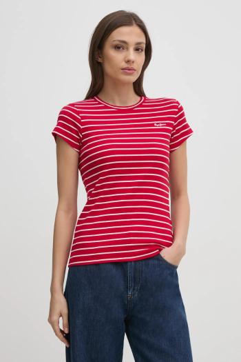 Tričko Pepe Jeans MERIBEL dámske, červená farba, PL506079