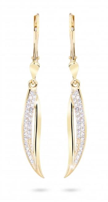Cutie Jewellery Štýlové náušnice zo žltého zlata s trblietavými zirkónmi Z8046-55-10-X-1