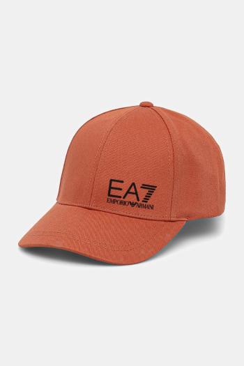 Bavlnená šiltovka EA7 Emporio Armani oranžová farba, s potlačou, AF11989.7X000005