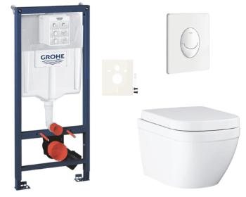 Závesný wc set do ľahkých stien / predstenová montáž GROHE Euro Ceramic SIKOGRSEUSASH0