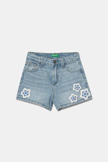 Detské rifľové krátke nohavice United Colors of Benetton s nášivkou, 42MHG902W