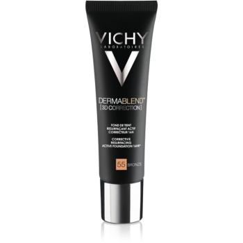 Vichy Dermablend 3D Correction vyhladzujúci korekčný make-up SPF 25 odtieň 55 Bronze  30 ml