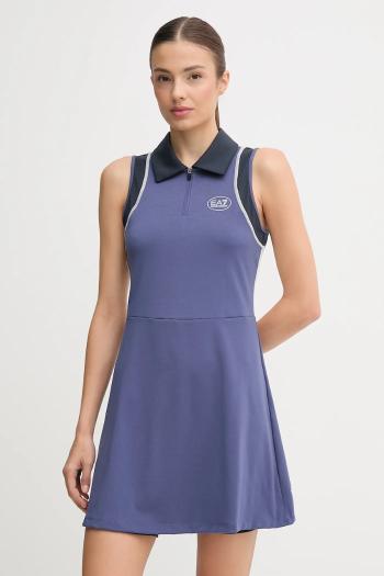 Športové šaty EA7 Emporio Armani tmavomodrá farba, mini, áčkový strih, AF19155.7W000560