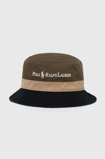 Bavlnený klobúk Polo Ralph Lauren zelená farba, bavlnený, 710950139001