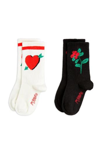Detské ponožky Mini Rodini Arrowed heart 2-pak čierna farba, 2526011000