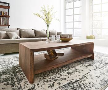 Konferenčný stolík Live Edge 130x60 cm akáciová hnedá nepravidelný
