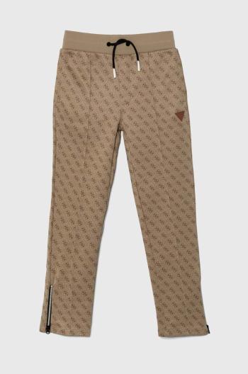 Detské tepláky Guess béžová farba, vzorované, L4YQ18 FL04Q