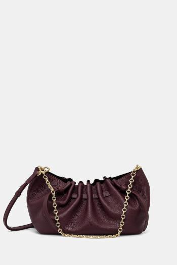 Kožená kabelka Yuzefi SCALLOP CLUTCH bordová farba, YUZRS25-HB-SCC-L049