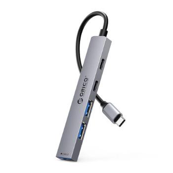 Orico YSB4-U2 HUB adaptér USB / USB-C - 2x USB2.0 / USB 3.0 / USB-C 2.0 / 1x USB-C, šedý