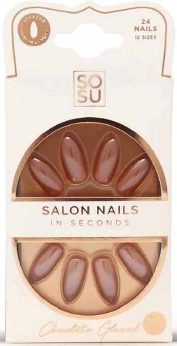 SOSU Cosmetics Umelé nechty Chocolate (Salon Nails) 24 ks