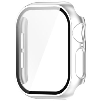 PC FULL COVER Plastový kryt so sklom pre Apple Watch 10 46mm strieborný