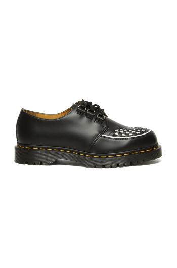 Kožené poltopánky Dr. Martens Ramsey dámske, čierna farba, na plochom podpätku, DM31499001