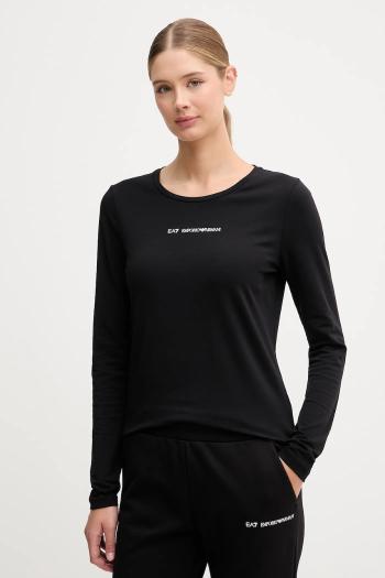 Tričko s dlhým rukávom EA7 Emporio Armani čierna farba, AF12115.7W000531