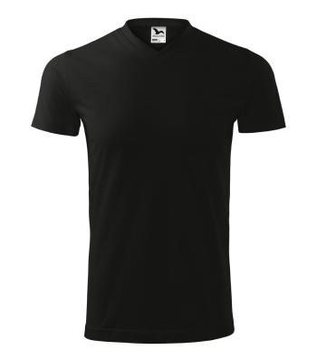 MALFINI Tričko Heavy V-neck - Čierna | XXXL