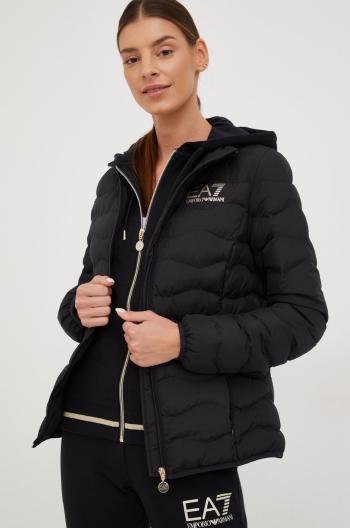 Bunda EA7 Emporio Armani dámska, čierna farba, prechodná,