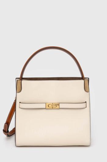 Kožená kabelka Tory Burch CN Lee Radziwill Small Double béžová farba, 158641.122