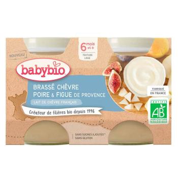 BABYBIO Brassé z kozieho mlieka hruška figa 2x 130 g