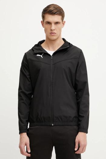Tréningová bunda Puma teamRISE čierna farba, prechodná, 657396