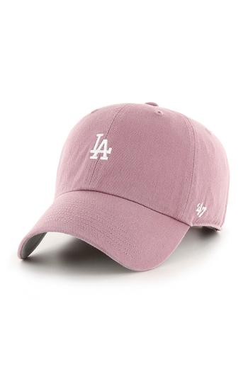 Čiapka 47 brand MLB Los Angeles Dodgers ružová farba, s nášivkou, B-BSRNR12GWS-QC