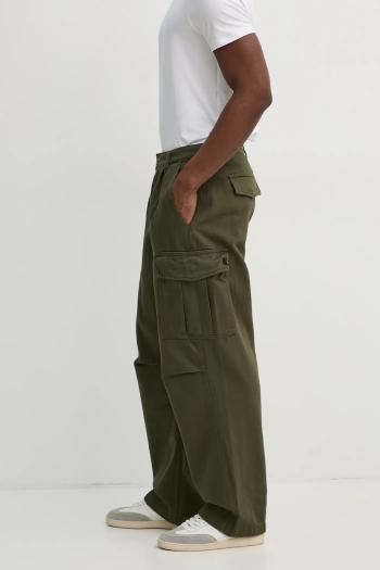 Bavlnené nohavice Alpha Industries Aircraft zelená farba, strih cargo, 146200