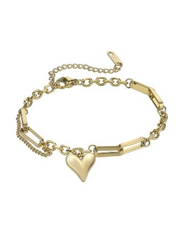Marc Malone Pozlátený náramok so srdiečkom Scarlet Gold Bracelet MCB24003G