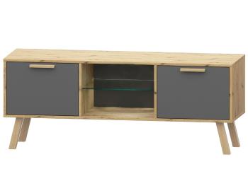 NABBI Vilander tv stolík sivý grafit / dub artisan