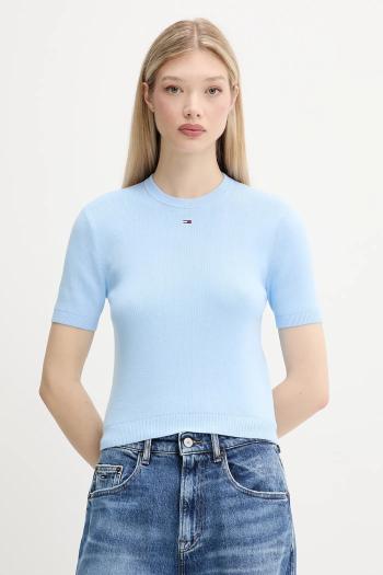Bavlnený sveter Tommy Jeans tmavomodrá farba, DW0DW19336