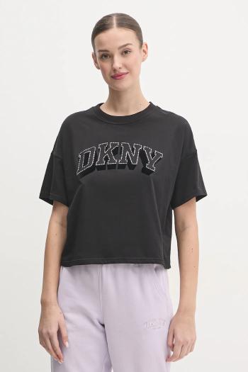 Bavlnené tričko Dkny dámske, čierna farba, DP5T1119