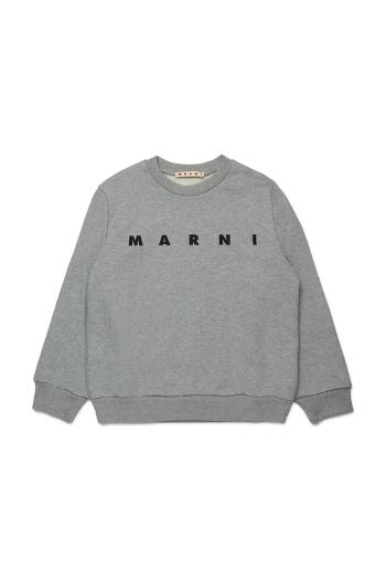 Detská bavlnená mikina Marni MS340U SWEAT-SHIRT šedá farba, s potlačou, M01612