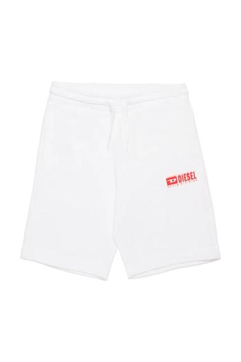 Detské bavlnené šortky Diesel PBASESHORT SHORTS biela farba, J02236